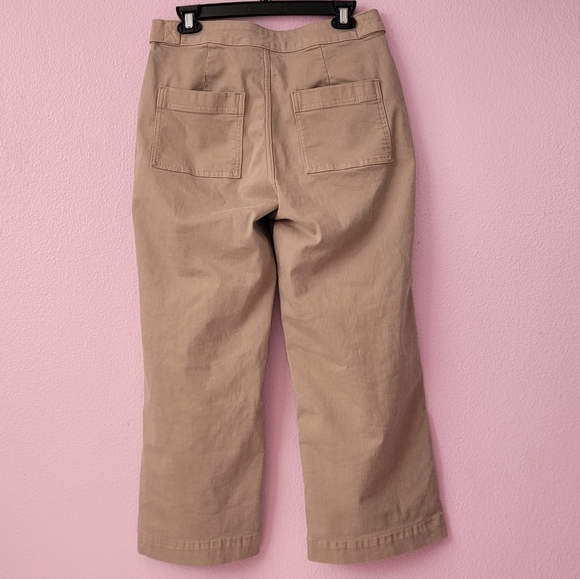 Simply Vera Wide Leg khaki Cropped Pants / 8. - Picture 2 of 9